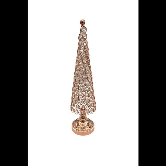 Valerie 17" Illuminated Faceted Glass Footed Tree - Picture 1 of 1